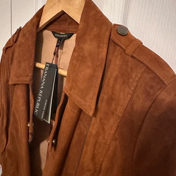NWT ✨ Genuine Suede Banana Republic Moto Jacket - Small - Picture 6 of 9